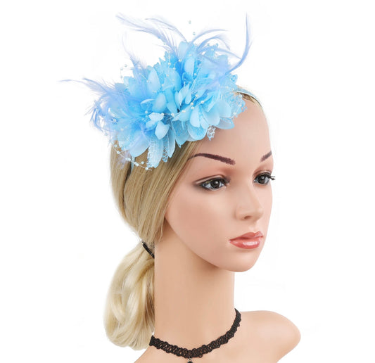 Fascinator flower headband hair band feather fascinator